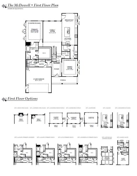 2D floor plan layout for the McDowell by Eastwood Homes in Twin Lakes, Hoschton, GA (Image 3).