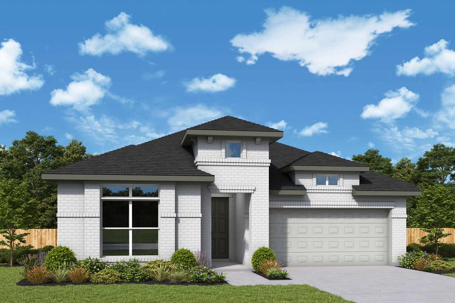 Representative exterior photo of a completed home built from the The Jasmine by David Weekley Homes in Kresston - Enclave Collection, Montgomery, TX (Image 20). Representative exterior photo of a completed home built from the The Jasmine by David Weekley Homes in Kresston - Enclave Collection, Montgomery, TX (Image 20).