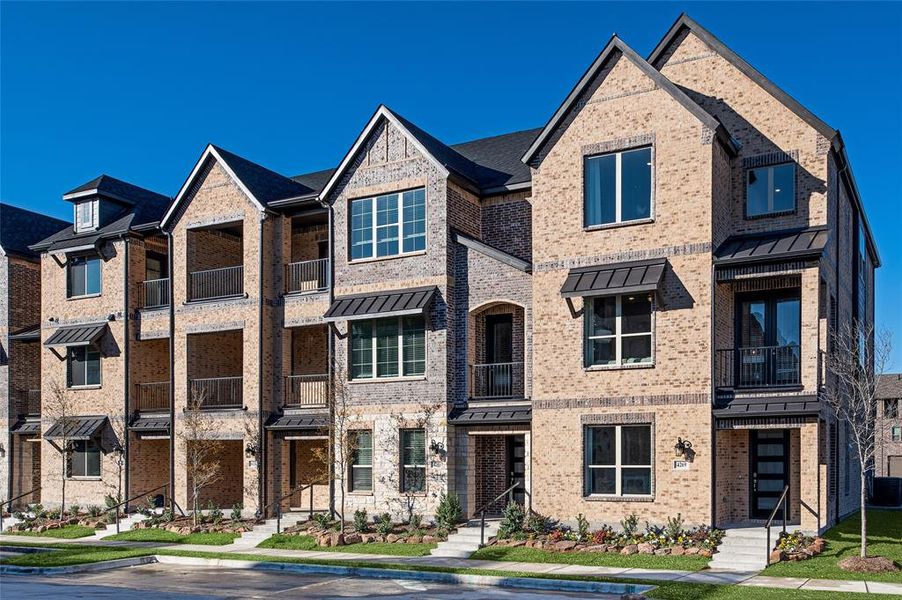 Front exterior of a new home in , Frisco, TX, highlighting curb appeal (Image 1). Front exterior of a new home in , Frisco, TX, highlighting curb appeal (Image 1).
