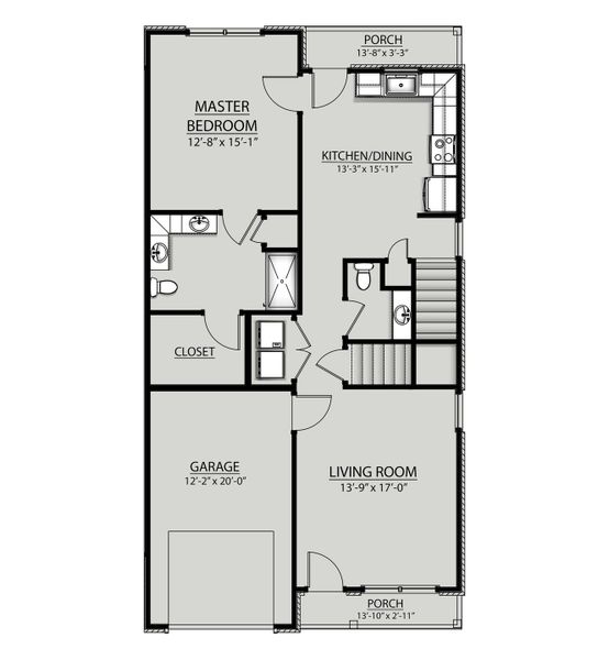 2D floor plan layout for the Drew II by DSLD Homes in Saddlebrook, Murfreesboro, TN (Image 2).