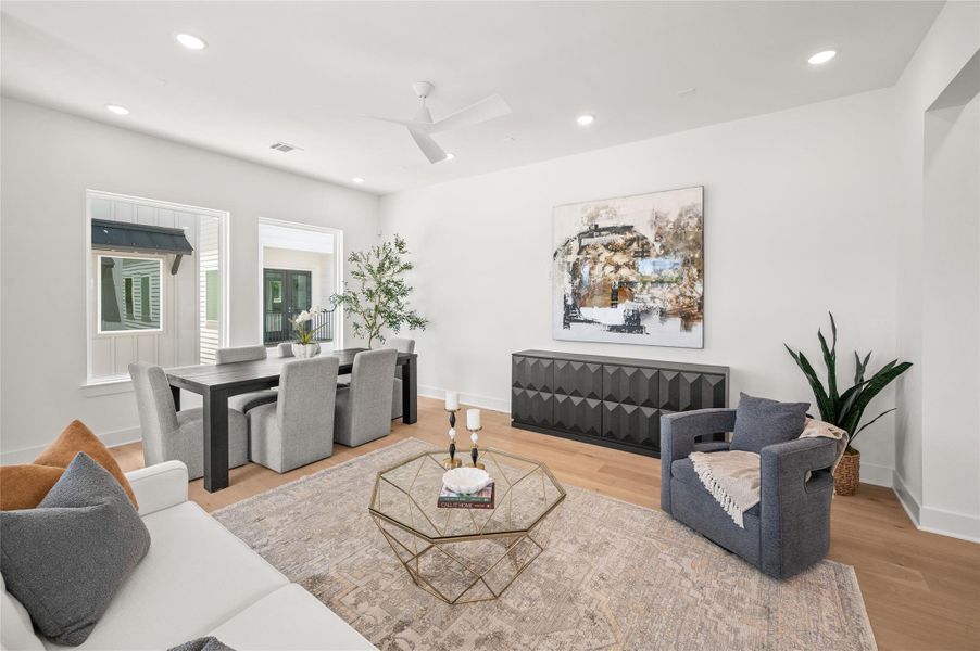 Generous living and dining spaces offer an effortless flow designed for both entertaining and everyday comfort.