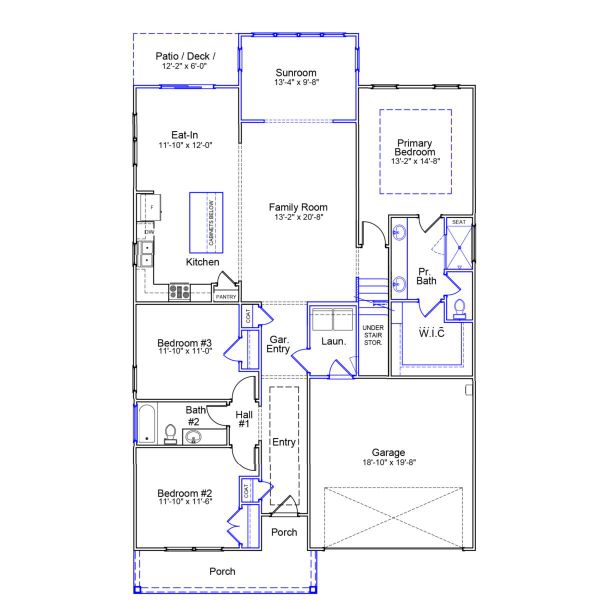 2D floor plan layout of this home in East Wynd, Hampstead, NC (Image 3).