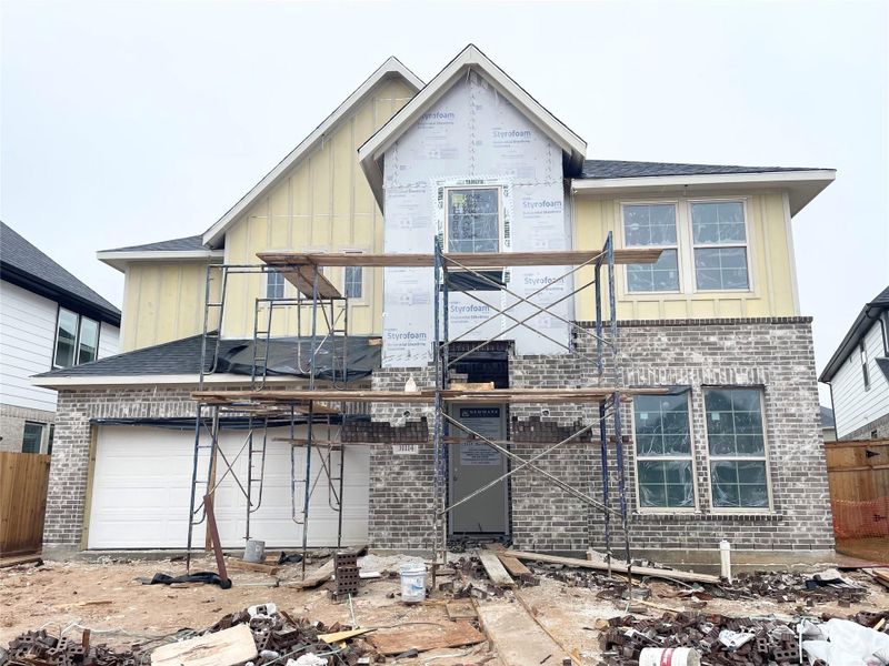 In-progress construction of a new home in Cross Creek West 50', Fulshear, TX (Image 19).