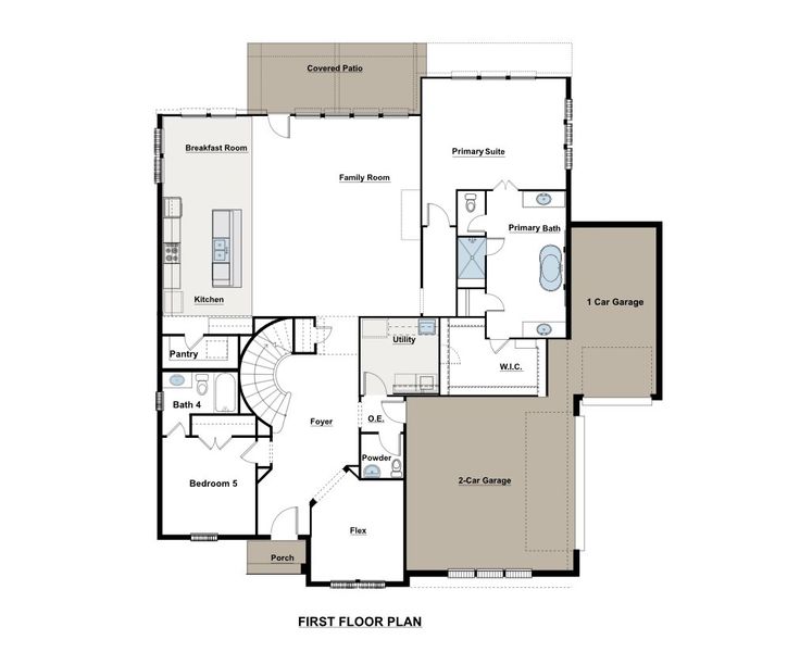 2D floor plan layout for the Harrison by GFO Home in Eagle Estates, Burleson, TX (Image 4).