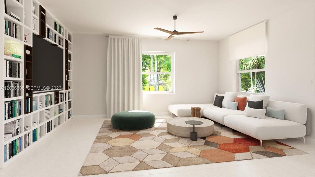 Furnished interior view inside a new home in Wildwood Groves, Miami (Image 3). Furnished interior view inside a new home in Wildwood Groves, Miami (Image 3).