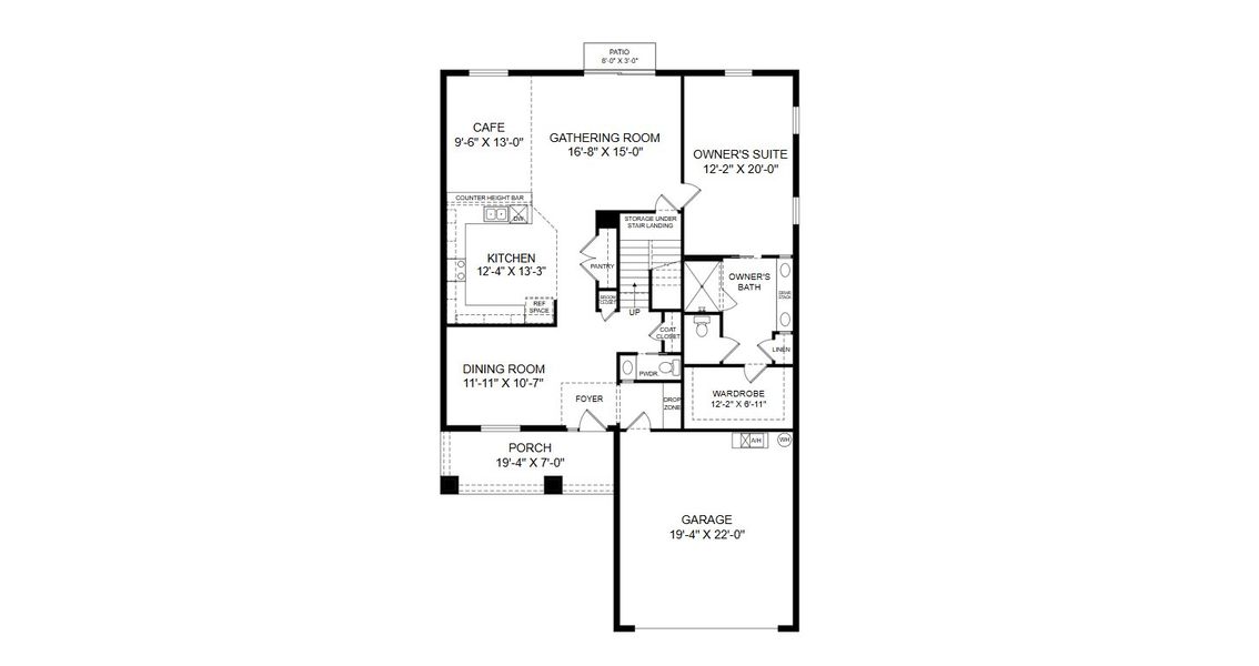 2D floor plan layout for the Wayfair III by Highland Homes of Florida in Stonebridge North, Zephyrhills, FL (Image 3).