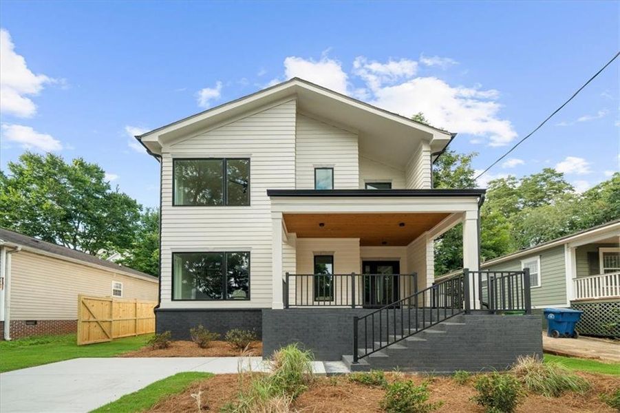 Front exterior of a new home in , Atlanta, GA, highlighting curb appeal (Image 1). Front exterior of a new home in , Atlanta, GA, highlighting curb appeal (Image 1).