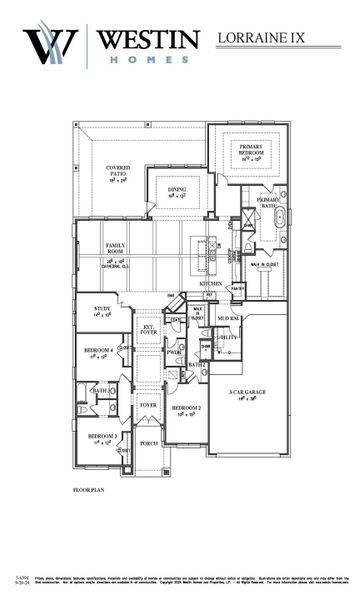 2D floor plan layout for the The Lorraine IX by Westin Homes in Audubon - 70', Magnolia, TX (Image 2). 2D floor plan layout for the The Lorraine IX by Westin Homes in Audubon - 70', Magnolia, TX (Image 2).