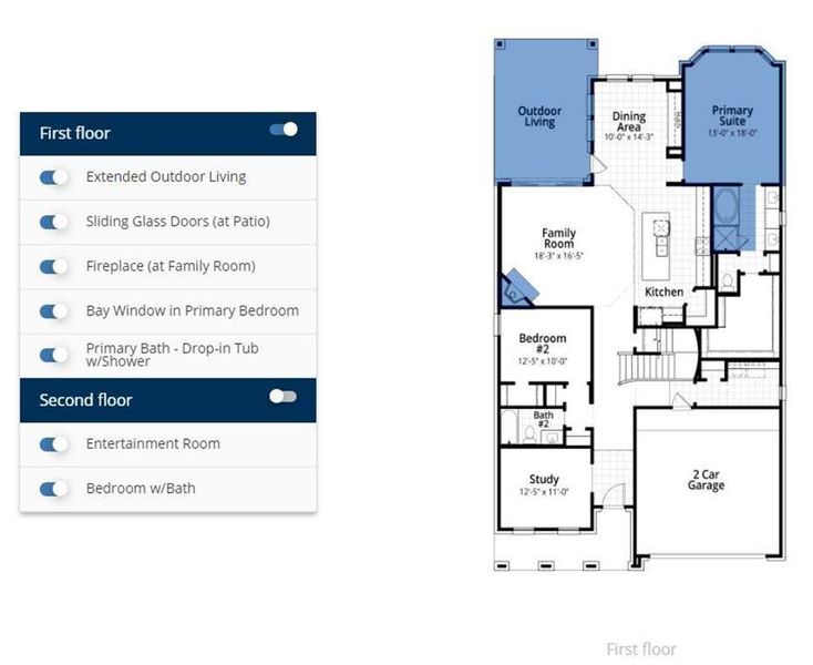 2D floor plan layout of this home in Elyson, Katy, TX (Image 6).