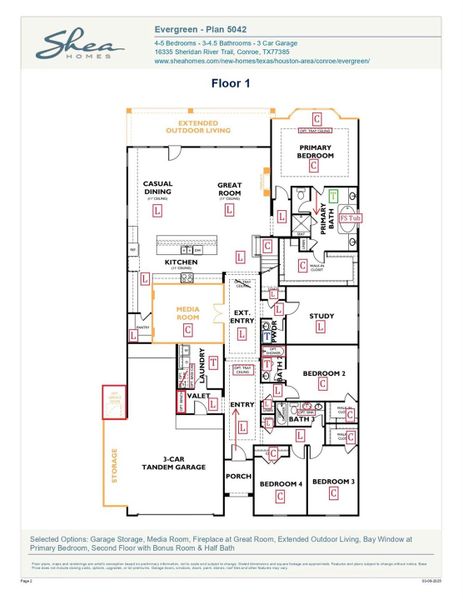 2D floor plan layout of this home in Evergreen 60', Conroe, TX (Image 1). 2D floor plan layout of this home in Evergreen 60', Conroe, TX (Image 1).