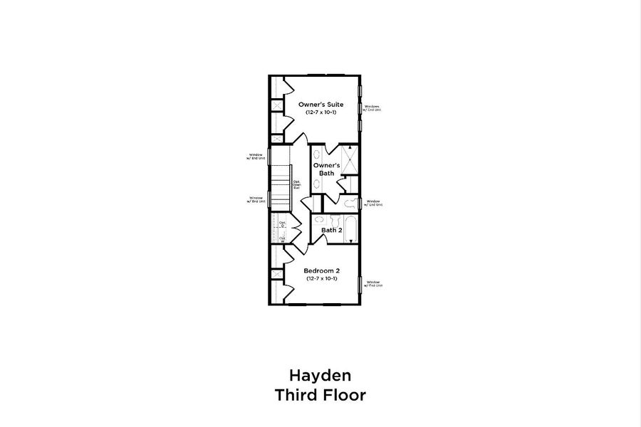 2D floor plan layout of this home in Clear Springs Townhomes, North Charleston, SC (Image 5).