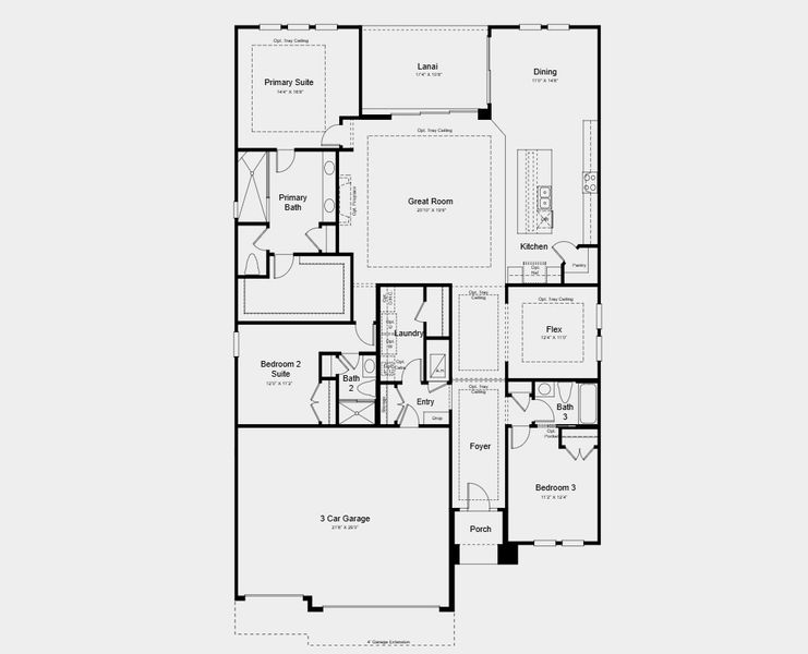 2D floor plan layout for the Cresta by Taylor Morrison in Esplanade at St. Marys, St. Marys, GA (Image 5).