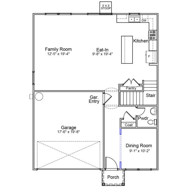 2D floor plan layout of this home in Braxton Place, Moore, SC (Image 2).