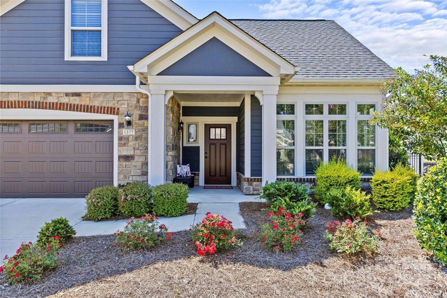 Front exterior of a new home in , Matthews, NC, highlighting curb appeal (Image 25). Front exterior of a new home in , Matthews, NC, highlighting curb appeal (Image 25).