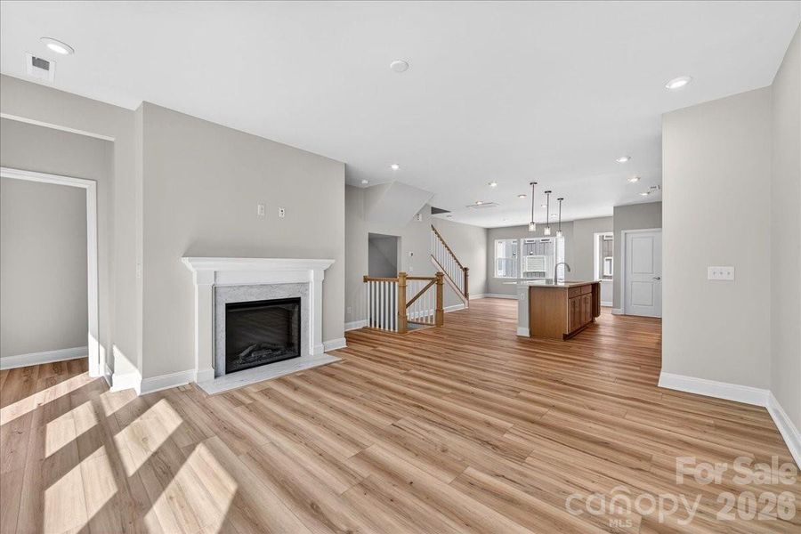 Electric fireplace in the living room