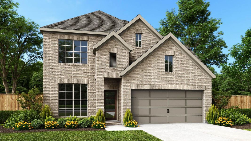 Front exterior of a new home in Audubon, Magnolia, TX, highlighting curb appeal (Image 1). Front exterior of a new home in Audubon, Magnolia, TX, highlighting curb appeal (Image 1).
