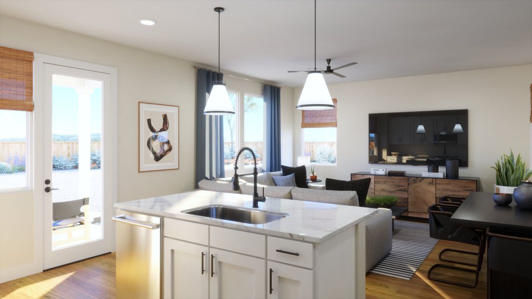 Furnished interior view inside a new home in Freedom at Anthem, Kyle (Image 3).