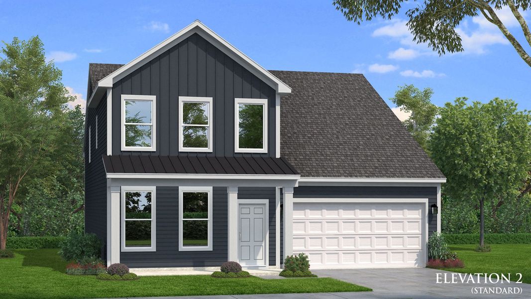 Representative exterior photo of a completed home built from the Lassiter by DRB Homes in Bellerose, Gibsonville, NC (Image 9). Representative exterior photo of a completed home built from the Lassiter by DRB Homes in Bellerose, Gibsonville, NC (Image 9).