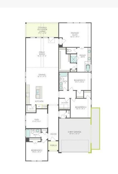 2D floor plan layout of this home in Tompkins Reserve, Katy, TX (Image 3).