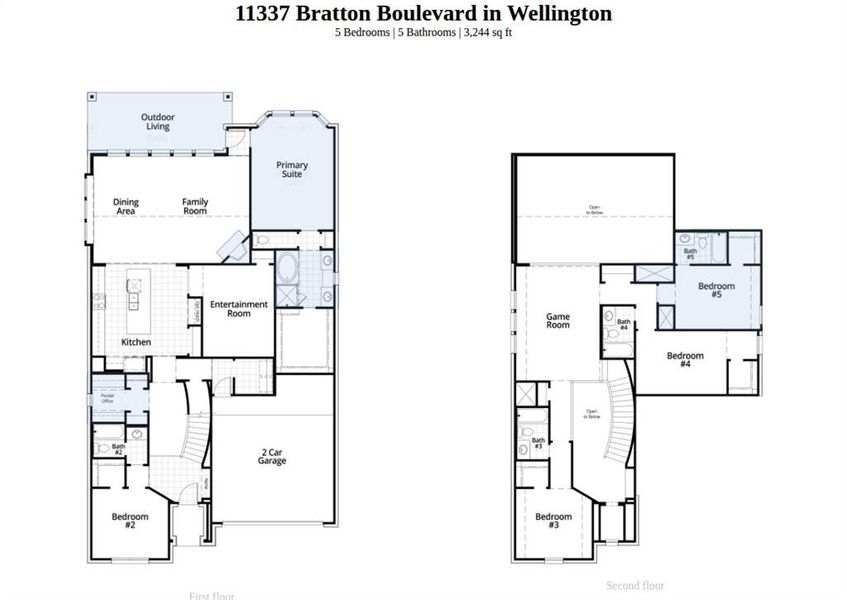 2D floor plan layout of this home in Wellington, Haslet, TX (Image 4).