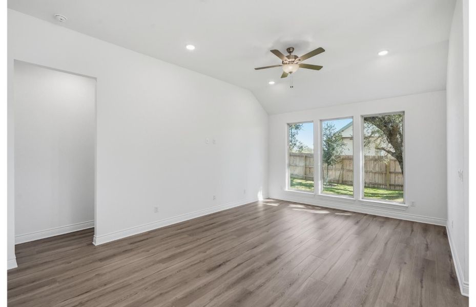 Representative unfurnished interior of a home built from the Chilton by Pulte Homes in Bison Ridge, San Antonio (Image 9). Representative unfurnished interior of a home built from the Chilton by Pulte Homes in Bison Ridge, San Antonio (Image 9).