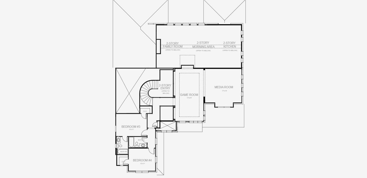2D floor plan layout for the 4132W by Perry Homes in Jubilee 80', Hockley, TX (Image 4). 2D floor plan layout for the 4132W by Perry Homes in Jubilee 80', Hockley, TX (Image 4).