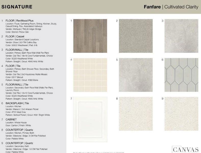 3167 Beacon Heights Road design selections. Home is currently under construction and selections are subject to change.