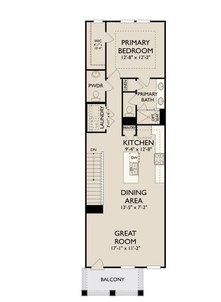 2D floor plan layout for the Colonnade by Ashton Woods in Promenade at Clari Park, Murfreesboro, TN (Image 4).