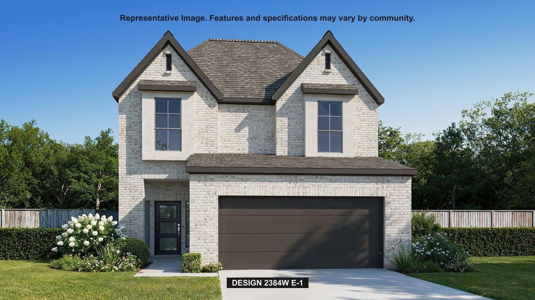 Front exterior of a new home in Jordan Ranch, Fulshear, TX, highlighting curb appeal (Image 1). Front exterior of a new home in Jordan Ranch, Fulshear, TX, highlighting curb appeal (Image 1).