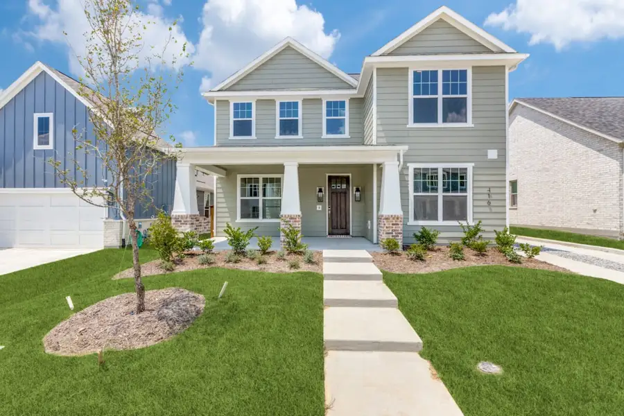 Representative exterior photo of a completed home built from the Logan by Olivia Clarke Homes in Uptown Celina, Celina, TX (Image 5). Representative exterior photo of a completed home built from the Logan by Olivia Clarke Homes in Uptown Celina, Celina, TX (Image 5).
