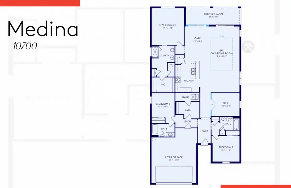 2D floor plan layout of this home in The Strand at Cedar Grove, North Port, FL (Image 3). 2D floor plan layout of this home in The Strand at Cedar Grove, North Port, FL (Image 3).