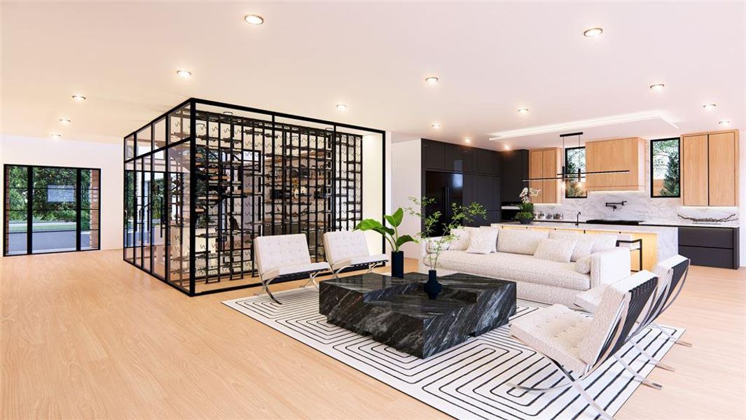 Living room featuring light hardwood / wood-style floors