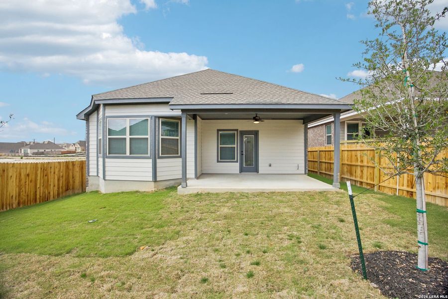 Exterior details and patio area of a home in Arcadia Ridge - Premier Series, San Antonio (Image 25).