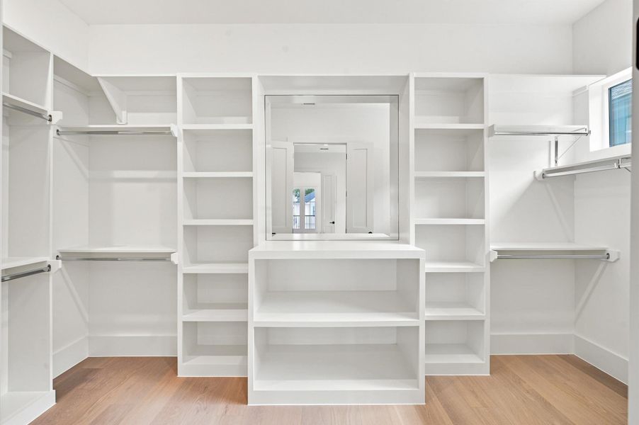 One of two closets for the primary suite.