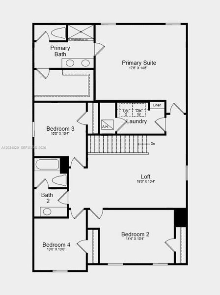 Second Floor Plan - Additional Highlights Include: extended LVP flooring on 1st floor, window blinds throughout the whole house, included appliance package, and garage door opener Second Floor Plan - Additional Highlights Include: extended LVP flooring on 1st floor, window blinds throughout the whole house, included appliance package, and garage door opener