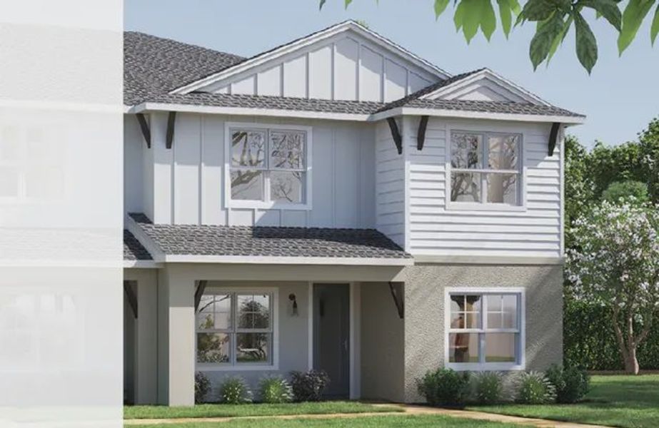 Front exterior of a new home in North River Ranch, Parrish, FL, highlighting curb appeal (Image 1). Front exterior of a new home in North River Ranch, Parrish, FL, highlighting curb appeal (Image 1).
