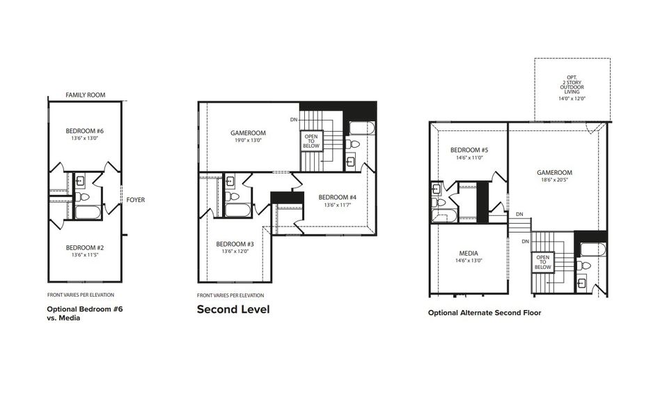 2D floor plan layout for the Panorama by Drees Custom Homes in Clara Vista, Kyle, TX (Image 4).