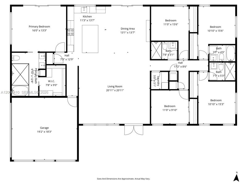 2D floor plan layout of this home in , Palmetto Bay, FL (Image 5). 2D floor plan layout of this home in , Palmetto Bay, FL (Image 5).