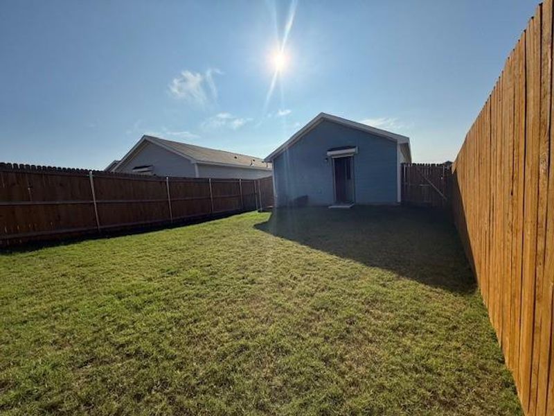 Rear yard with privacy fence