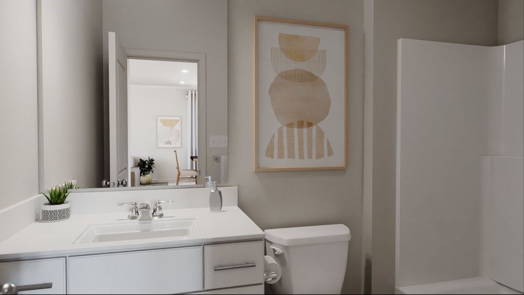 Dylan bathroom vanity and shower