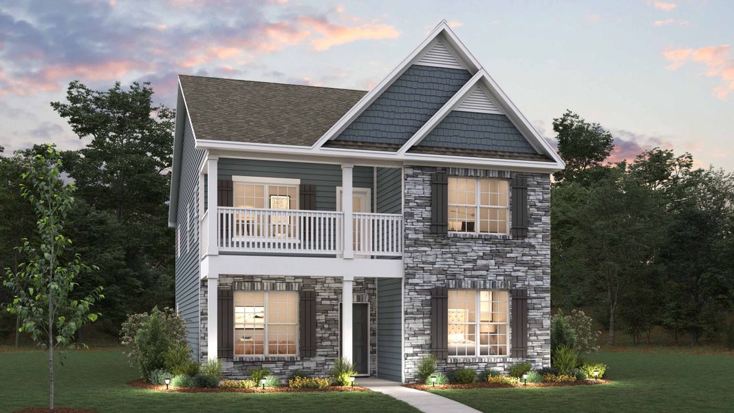 Representative exterior photo of a completed home built from the Calhoun by D.R. Horton in Shepherd's Farm, Mooresville, NC (Image 2).