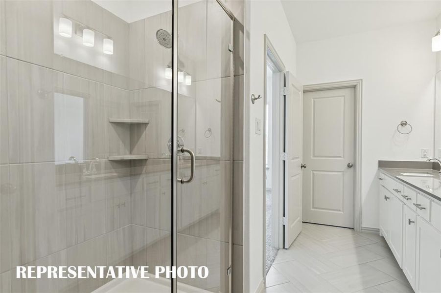 The spacious walk in shower is the perfect place to start or end your day! REPRESENTATIVE PHOTO The spacious walk in shower is the perfect place to start or end your day! REPRESENTATIVE PHOTO