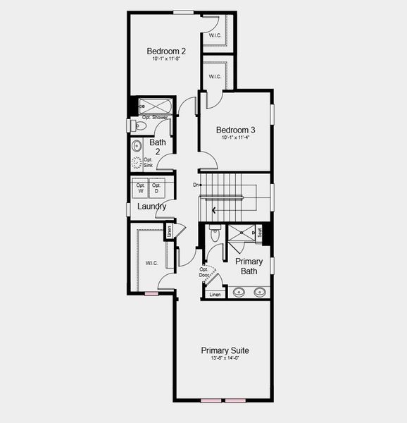 2D floor plan layout of this home in Parterre Horizon Collection, Thornton, CO (Image 4).