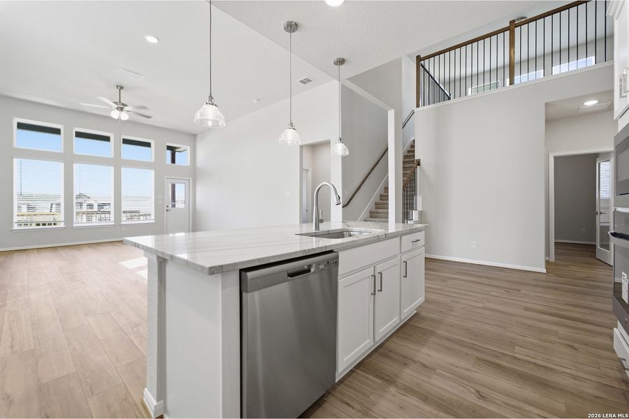 Furnished interior view inside a new home in The Woodlands at Medina Hills, Mico (Image 14).