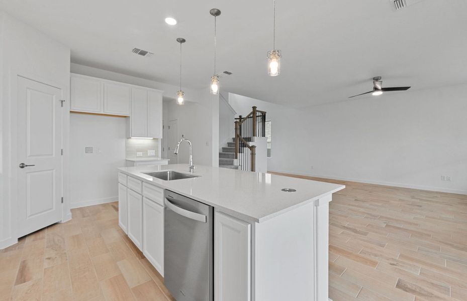 Furnished interior view inside a new home in Wolf Ranch, Georgetown (Image 8). Furnished interior view inside a new home in Wolf Ranch, Georgetown (Image 8).