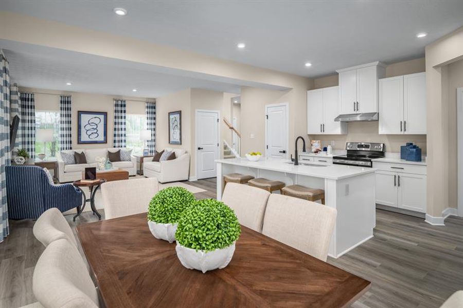 Representative furnished interior of a home built from the Allegheny w/ Finished Basement by Ryan Homes in Emerson Hills, Cane Ridge (Image 7).