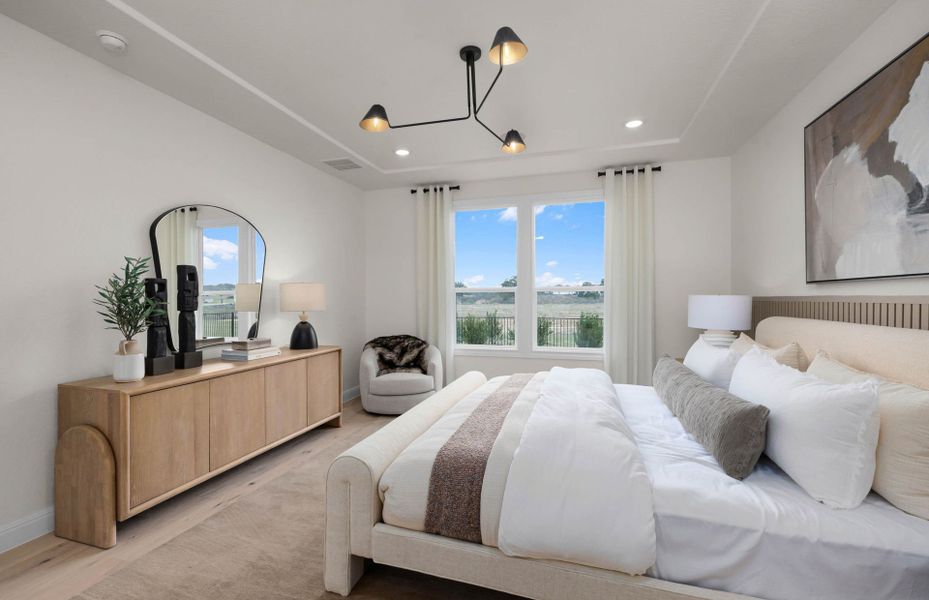 Representative furnished interior of a home built from the Mystique by Del Webb in Del Webb Austin at Lost Pines, Bastrop (Image 67).