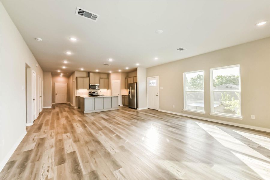 The open living area is perfect for hosting guests and offers ample room for all your furniture! The open living area is perfect for hosting guests and offers ample room for all your furniture!