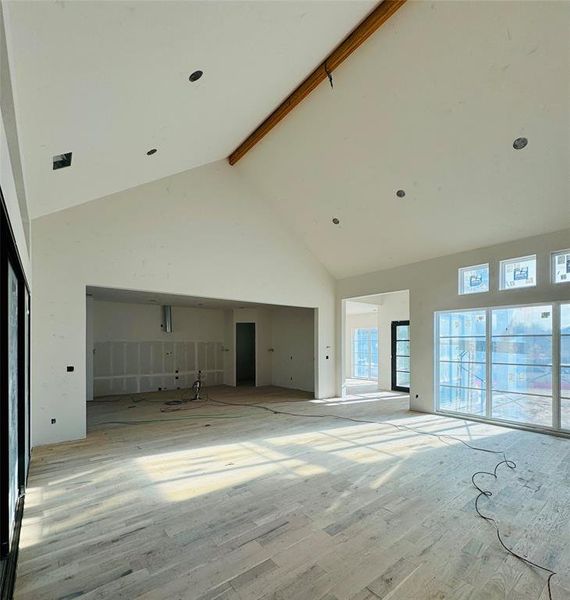 Huge Great Room looking back to front and private office and oversized island kitchen with prep kitchen & pantry behind Kitchen. Is much larger that it looks in the pics…