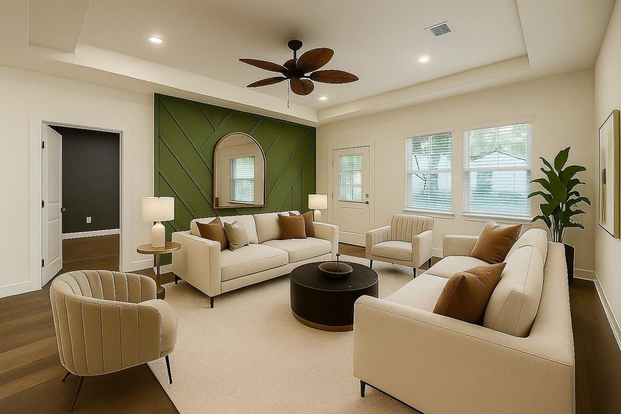 Virtually staged living room